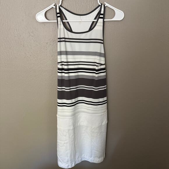 LULULEMON Blissed Out Racerback Black Dress Stripe Size 6 casual summer - Picture 1 of 5